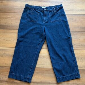 LOFT Outlet High-Rise Wide Leg Crop Jeans